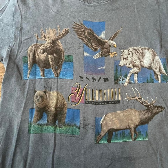 Yellowstone National Park Vintage Graphic Tee 90s Streetwear Womens Medium - Picture 5 of 7